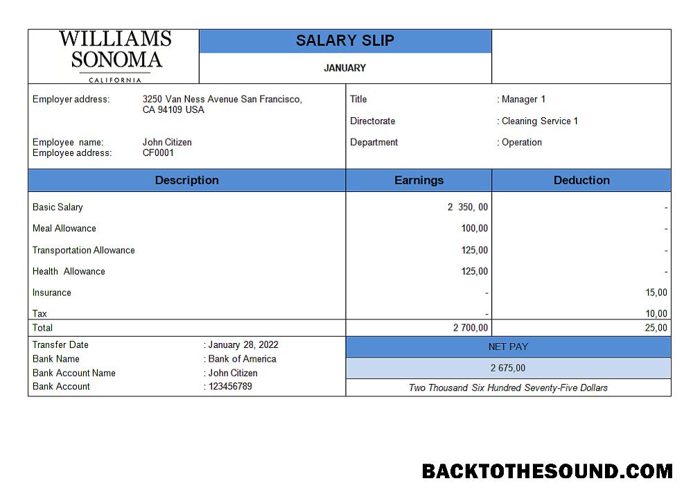 İndir ABD retail Şirket employee sheet in Word and PDF Format, Sürüm 2 Örnek tasarım
