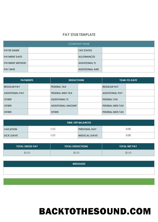 Gerçekçi İndir Şirket Pay StubTemplate, Sürüm 2 Örnek