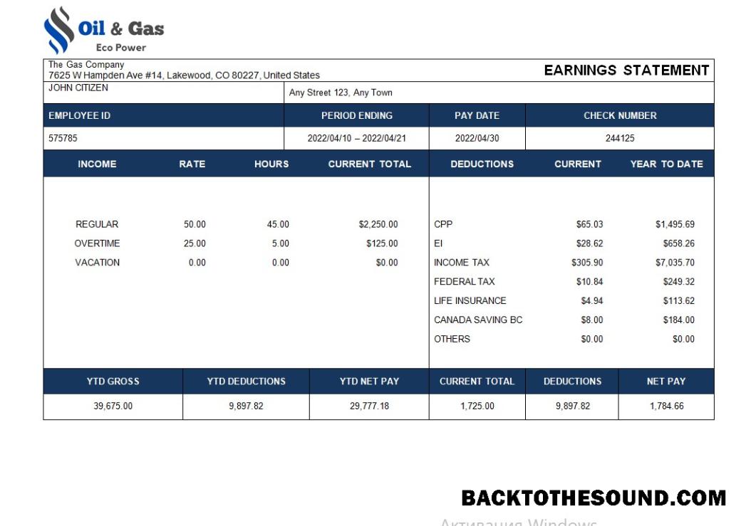 İndir Gaz corporation paroll in Word and PDF Formatlar Örnek tasarım
