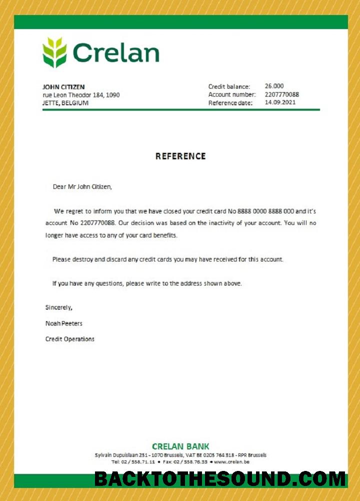 İndir Belçika Crelan closure Referans Örnek tasarım