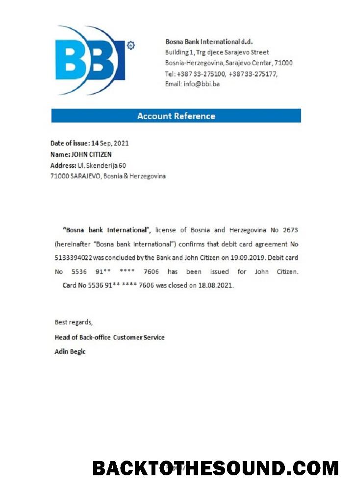 İndir Bosna Hersek Bosna Banka Internat closure Referans Örnek taslak