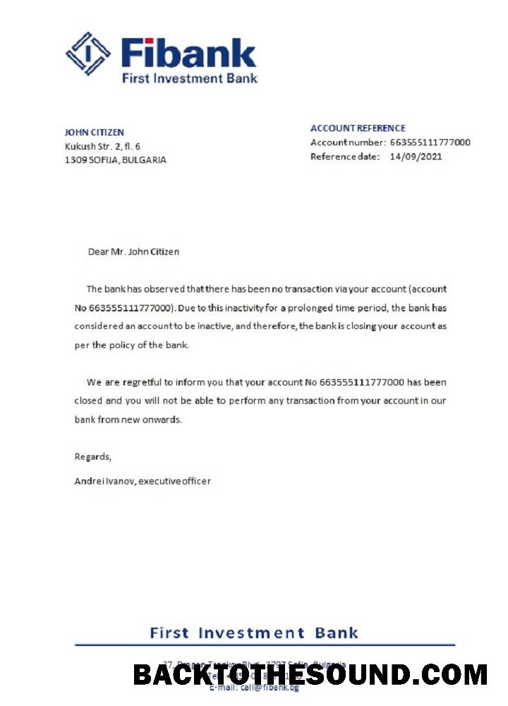 İndir Bulgaristan First Yatırım Banka closure Referans Örnek ön izleme