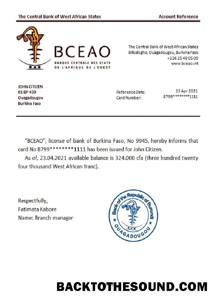 İndir Burkina Faso The Central Banka of West African States Referans Örnek ön izleme