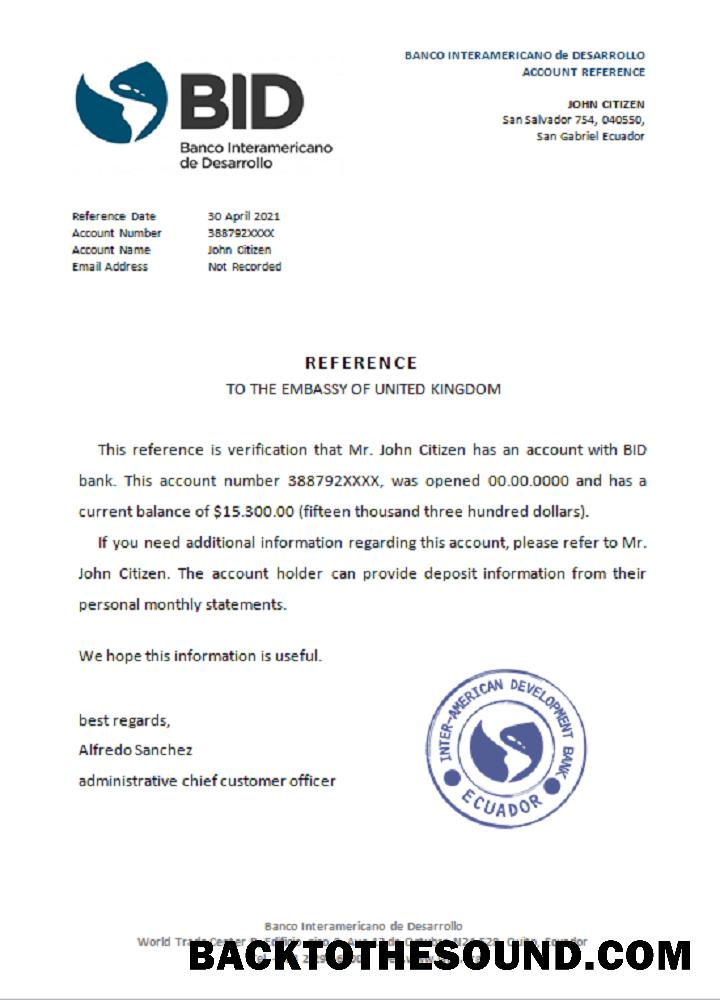 İndir Ekvador Banco Interamericano de Desarrollo Referans Örnek tasarım