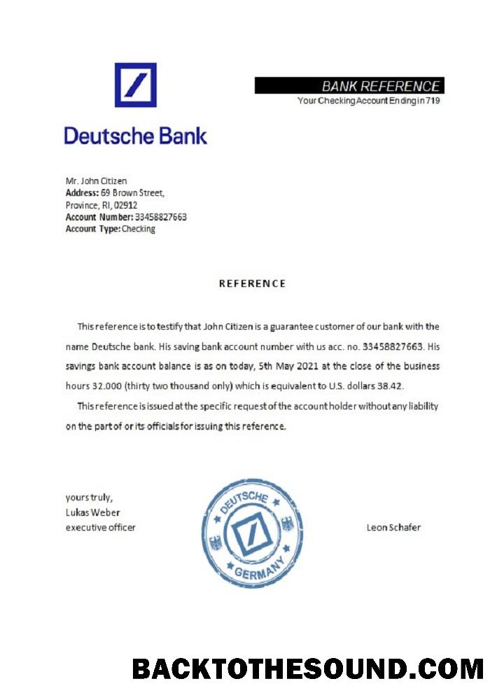 İndir Almanya Deutsche Banka Referans Örnek örnek