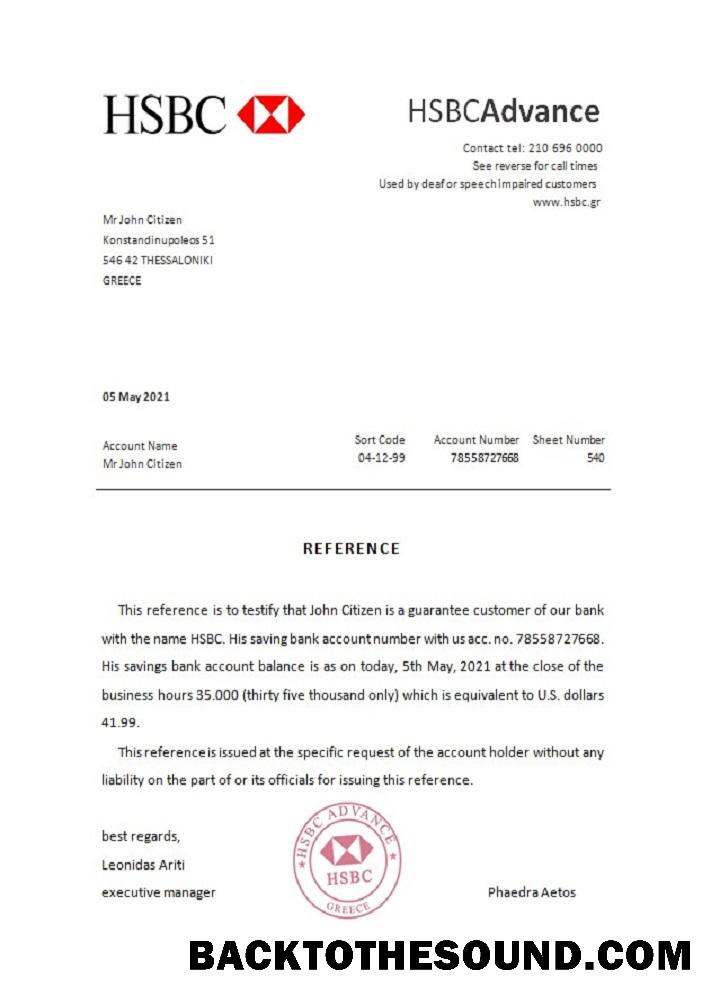 İndir Yunanistan HSBC Referans Örnek örnek