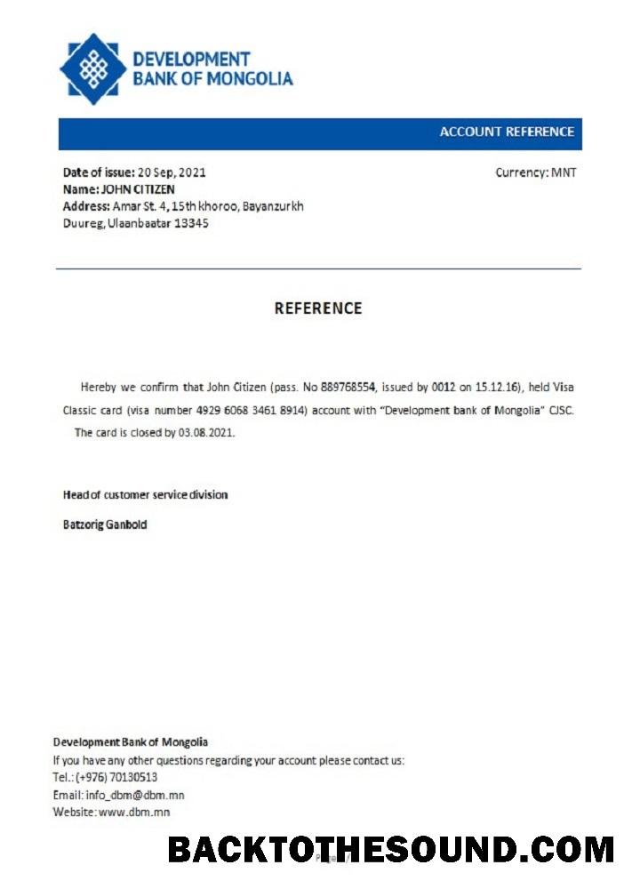 İndir Moğolistan geliştirme Banka of Moğolistan closure Referans Örnek ön izleme