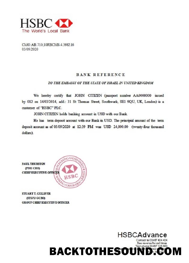 İndir Birleşik Krallık HSBC Referans Örnek taslak