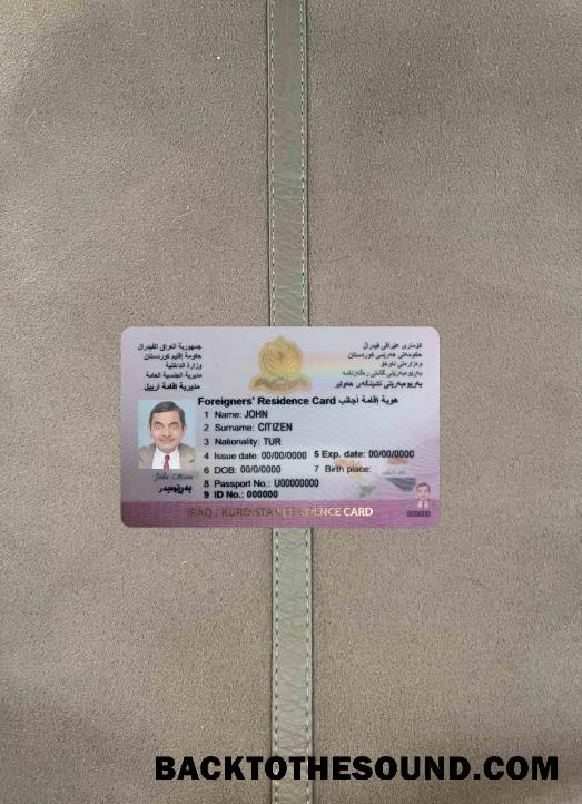 Scarica Iraq (Kurdistan) Residenza Carta foto-look Fronte Campione campione