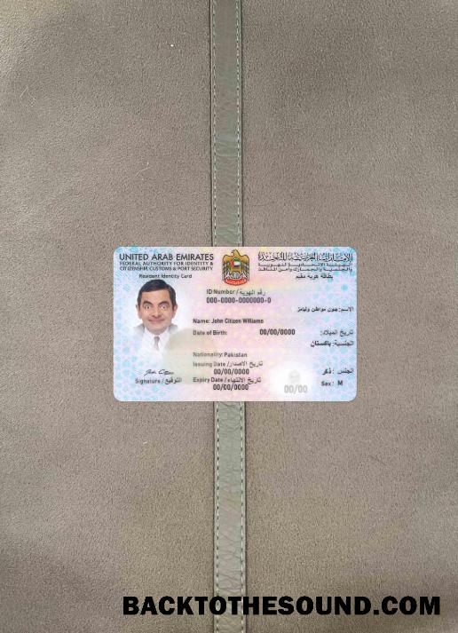 Scarica Emirati Arabi Uniti residente Identità Carta foto-look Fronte Campione anteprima