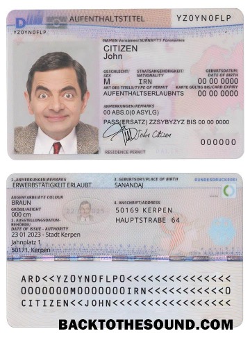 Gerçekçi İndir Almanya Oturma İzni PSD Şablon, 2011 Mevcut, Sürüm 2 Örnek