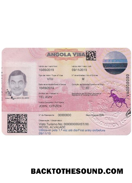 Pobierz Angola Wiza Próbka makieta