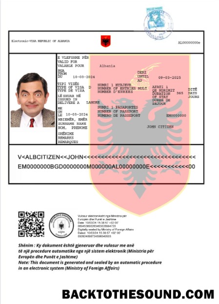 Pobierz Albania e Wiza Nowy Wersja Próbka podgląd