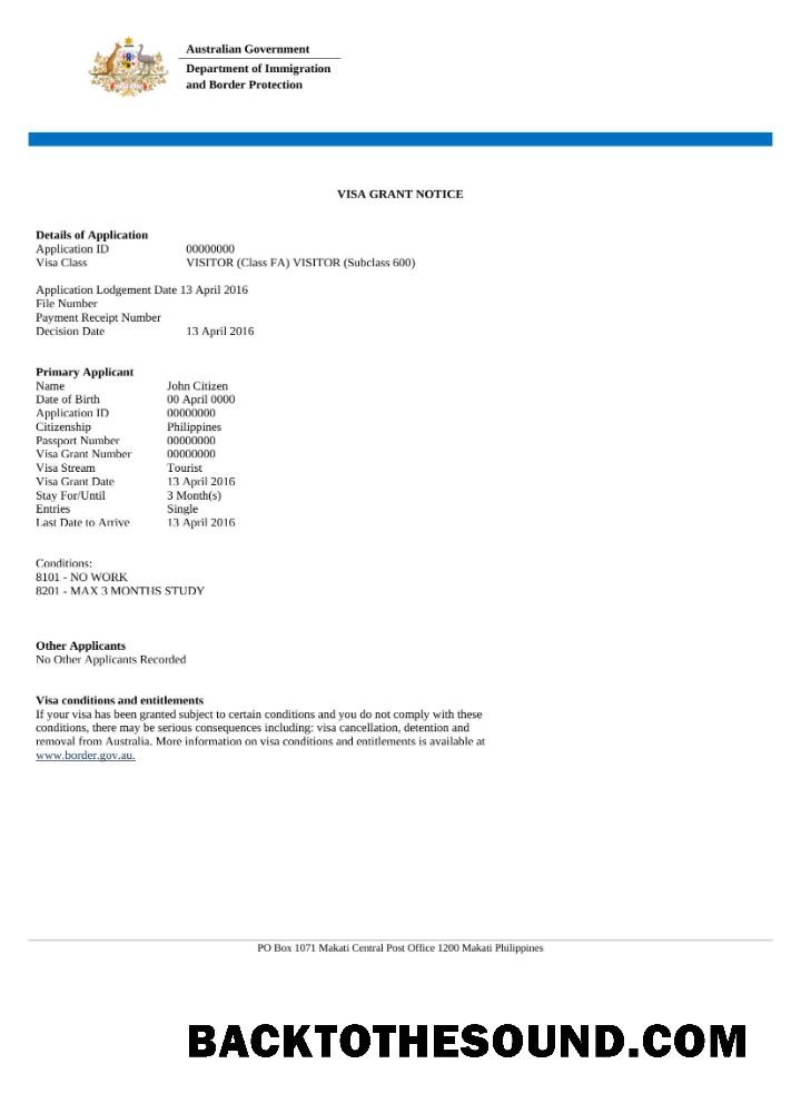 Pobierz Australia e Wiza in Word and PDF Próbka makieta