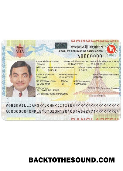 Pobierz Bangladesz Wiza Próbka podgląd