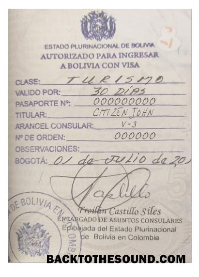 Pobierz Boliwia Wiza (Pieczątka Wersja) Próbka próbka
