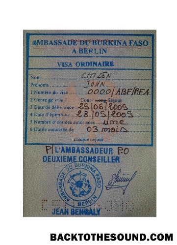 Pobierz Burkina Faso Pieczątka Wiza Próbka projekt