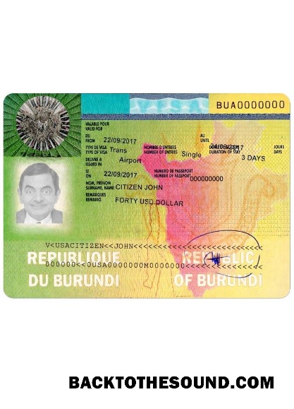 Pobierz Burundi Podróż Wiza Próbka makieta