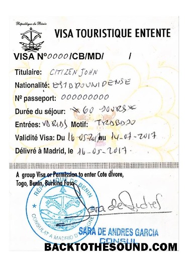 Pobierz COTE D'IVOIRE, Togo, Benin, Burkina Faso tourist Wiza Próbka podgląd
