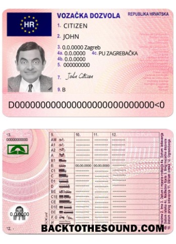 Pobierz Chorwacja Prawo jazdy Próbka próbka