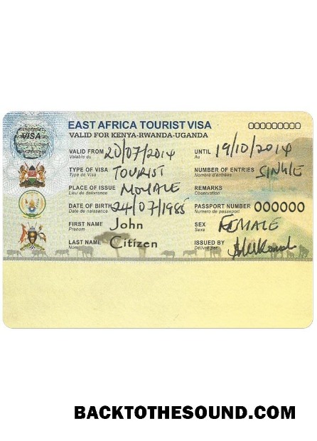 Pobierz EAST AFRICA tourist Wiza Próbka szablon