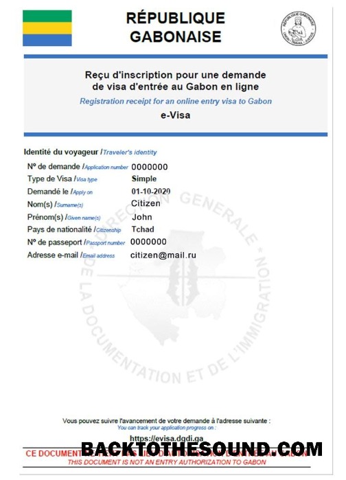 Pobierz Gabon e Wiza Próbka szablon