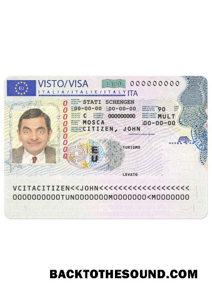 Pobierz Włochy schengen Wiza Wersja 2 Próbka makieta