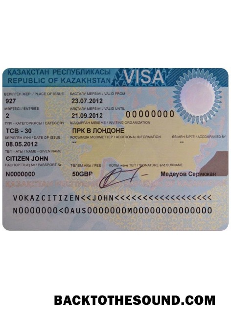 Pobierz Kazachstan Wiza Próbka próbka