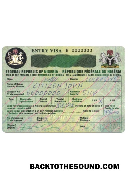 Pobierz Nigeria Wiza Próbka szablon