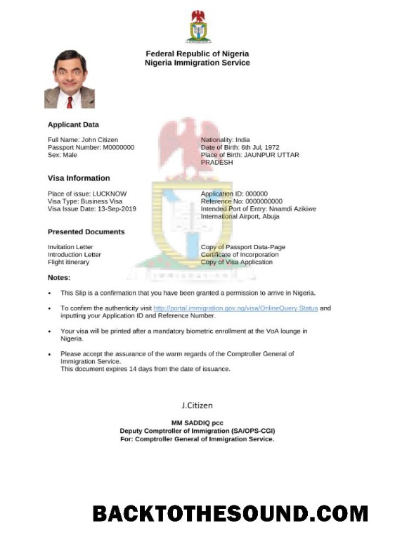 Pobierz Nigeria e Wiza in Word and PDF Próbka projekt