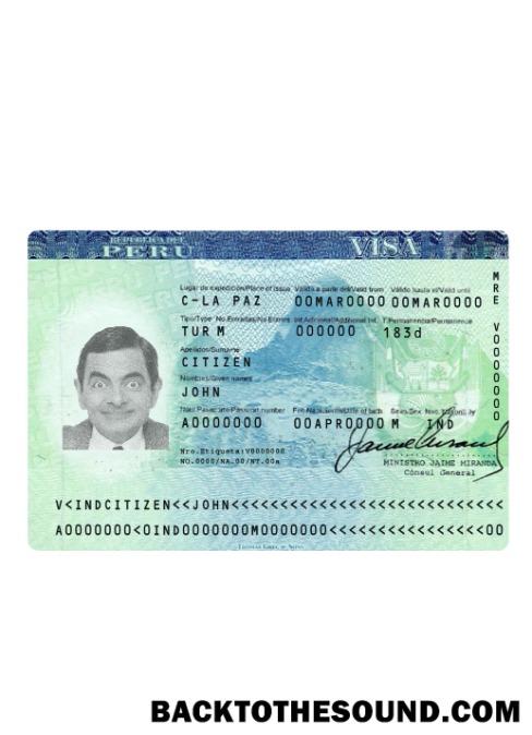 Pobierz Peru tourist Wiza Próbka podgląd