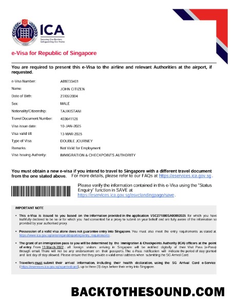 Pobierz Singapur e Wiza in Word and PDF Formaty, Wersja 2 Próbka makieta