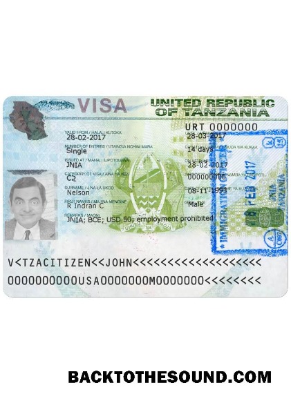 Pobierz Tanzania Podróż Wiza Wersja 2 Próbka próbka