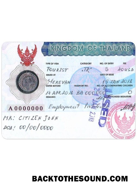 Pobierz Tajlandia tourist Wiza Wersja 2 Próbka próbka