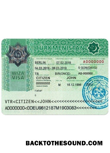 Pobierz Turkmenistan Wiza Próbka szablon