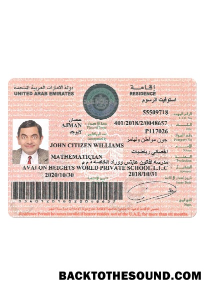 Pobierz Zjednoczone Emiraty Arabskie Rezydencja Pozwolenie Próbka makieta
