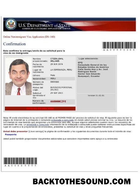 Pobierz USA nonimmigrant Wiza Aplikacja (DS 160) Próbka podgląd