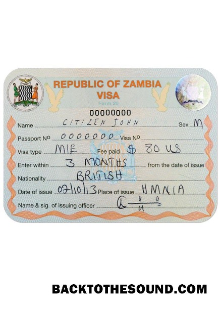 Pobierz Zambia Wiza Próbka próbka
