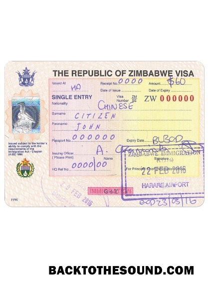 Pobierz Zimbabwe Wiza Próbka szablon