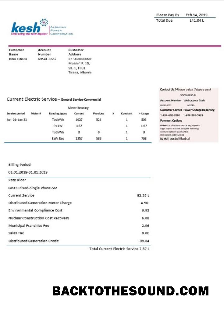 İndir Arnavutluk Albanian Power Corporation Örnek örnek