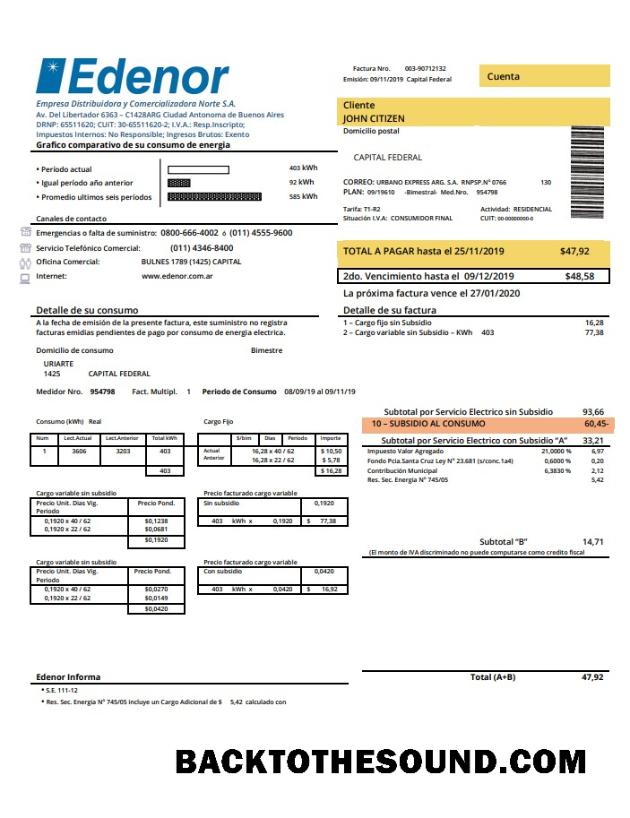 İndir Arjantin Edenor easy to fill Fatura Fatura in Word (.doc) and PDF (.PDF) Format Örnek ön izleme