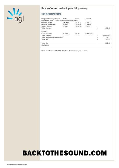 İndir Avustralya AGL Elektrik Hesap energy Fatura Fatura Word and PDF Formatlar Örnek ön izleme