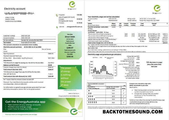 İndir Avustralya Energy Avustralya Elektrik Fatura Fatura in Word and PDF Format, 3 pages 1 2 Örnek örnek