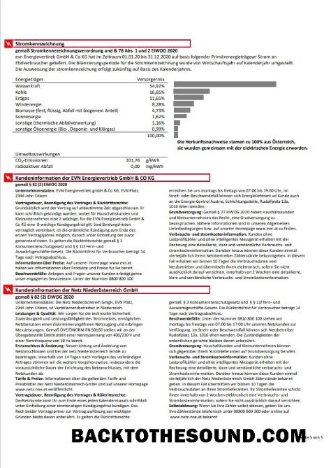 İndir Avusturya EVN Elektrik Fatura Fatura 5 Örnek taslak