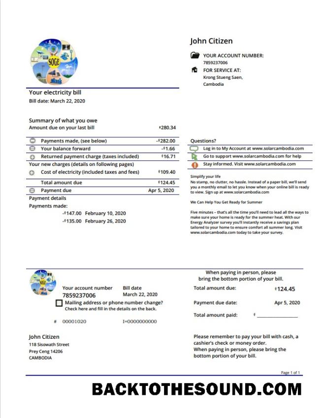İndir Kamboçya Solar yeşil Energy Kamboçya Co Fatura Fatura in Word and PDF Format Örnek ön izleme