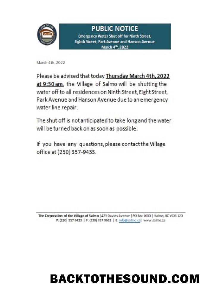 İndir Kanada British Columbia Hub of the Salmo Kootenays Fatura shut off notice Örnek ön izleme
