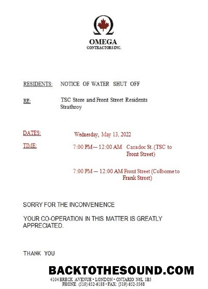 İndir Kanada Ontario Omega Contractors Inc. Su Fatura Fatura shutoff notice Örnek örnek