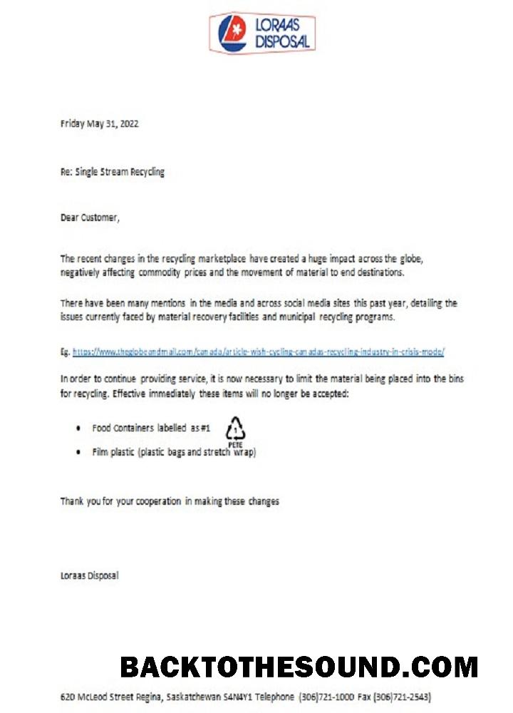 İndir Kanada Saskatchewan Loraas Disposal recycling Fatura shut off notice Örnek tasarım