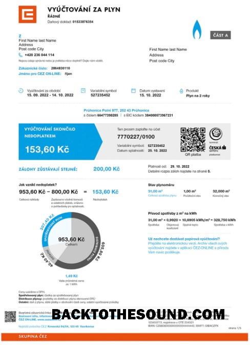 İndir Çek Vyuctovani Za Plyn Fatura Fatura in PSD Format Örnek örnek