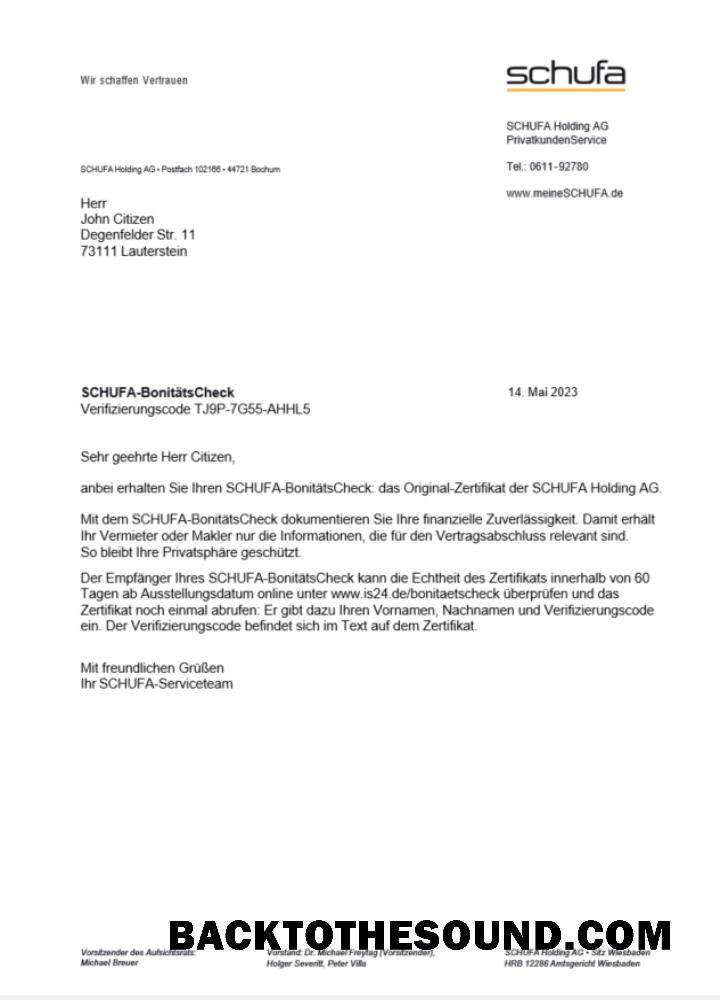 İndir Almanya Schufa Fatura Fatura Word and PDF scr Örnek ön izleme